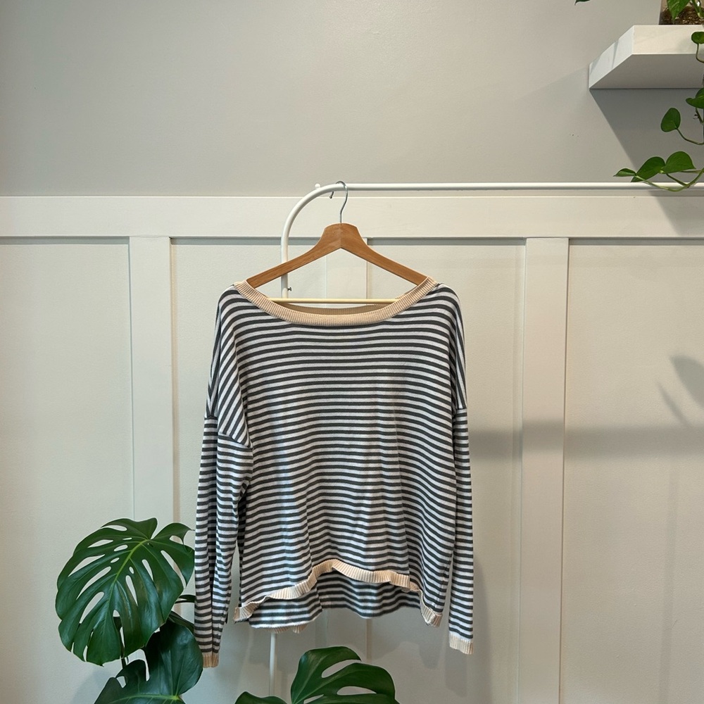 Striped Black and White Women's Top